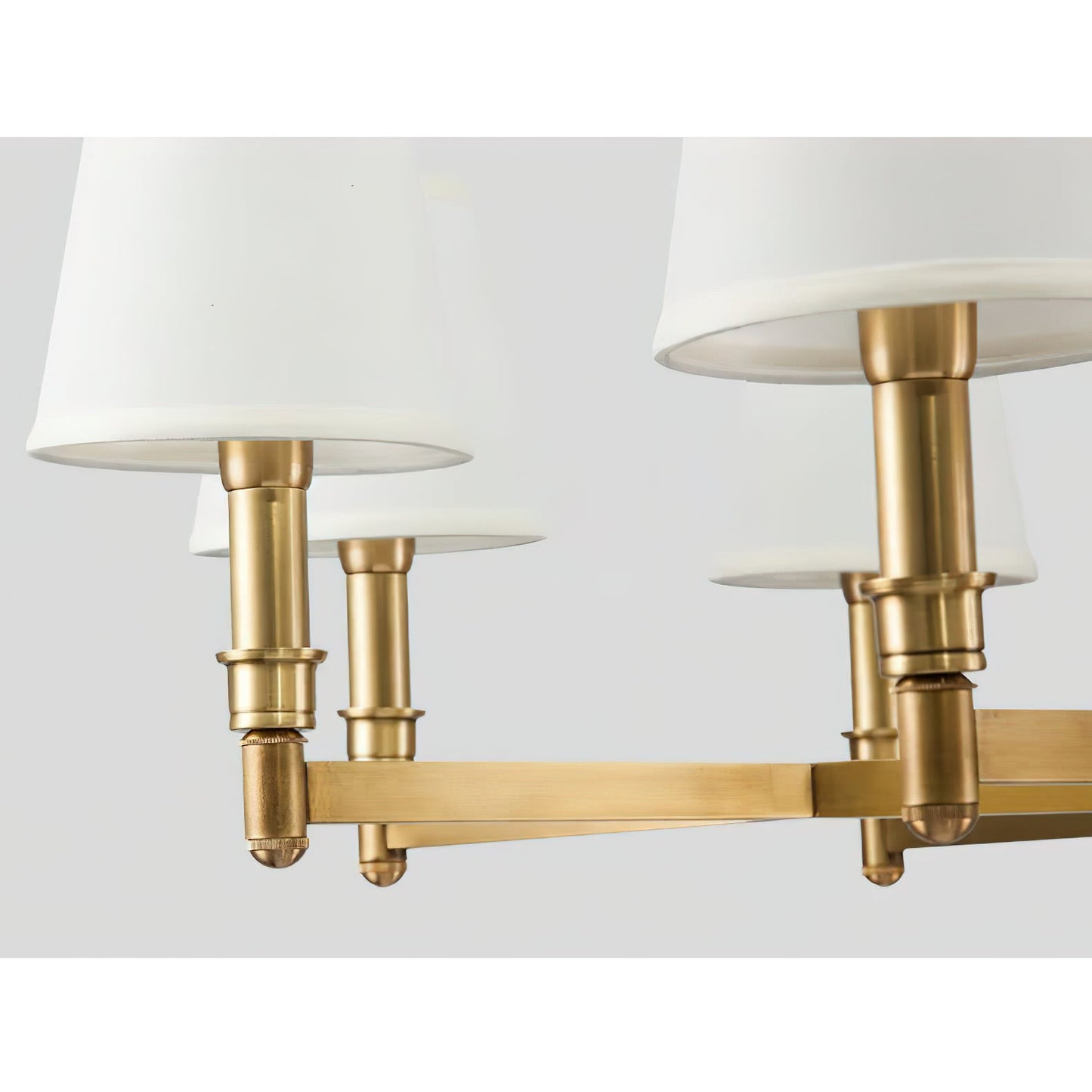 Estense Chandelier – Baroque Brass & Fabric Shade Statement Ceiling Light