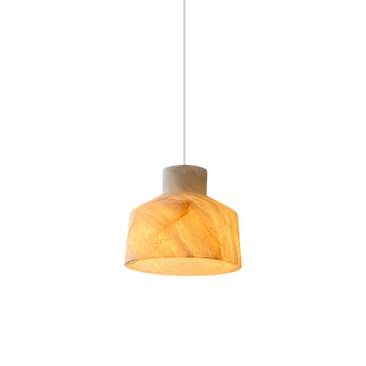 Etruscan Alabaster Pendant Lamp – Natural Stone & Warm LED Hanging Light