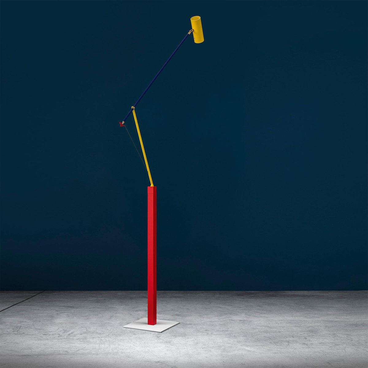Ettorino Floor Lamp – Postmodern Articulated Primary Color Standing Light