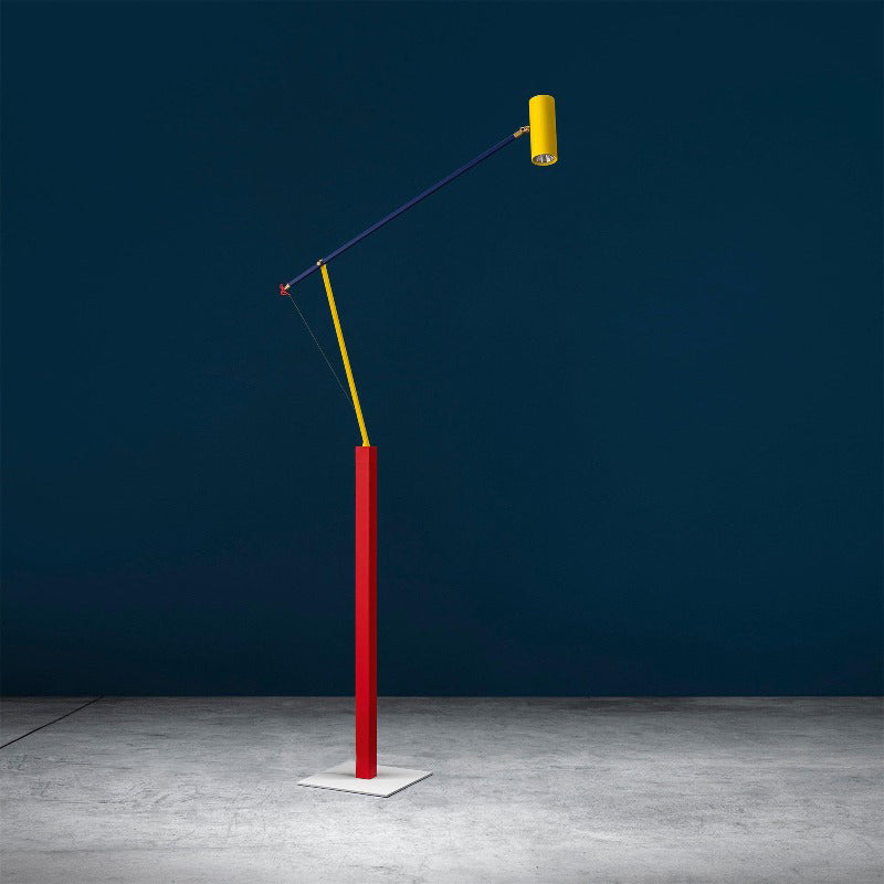Ettorino Floor Lamp – Postmodern Articulated Primary Color Standing Light