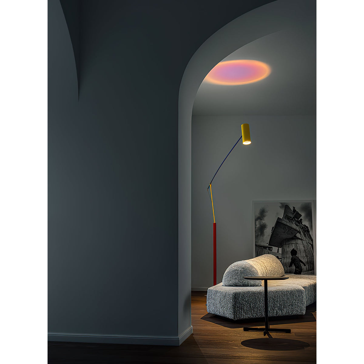 Ettorino Floor Lamp – Postmodern Articulated Primary Color Standing Light