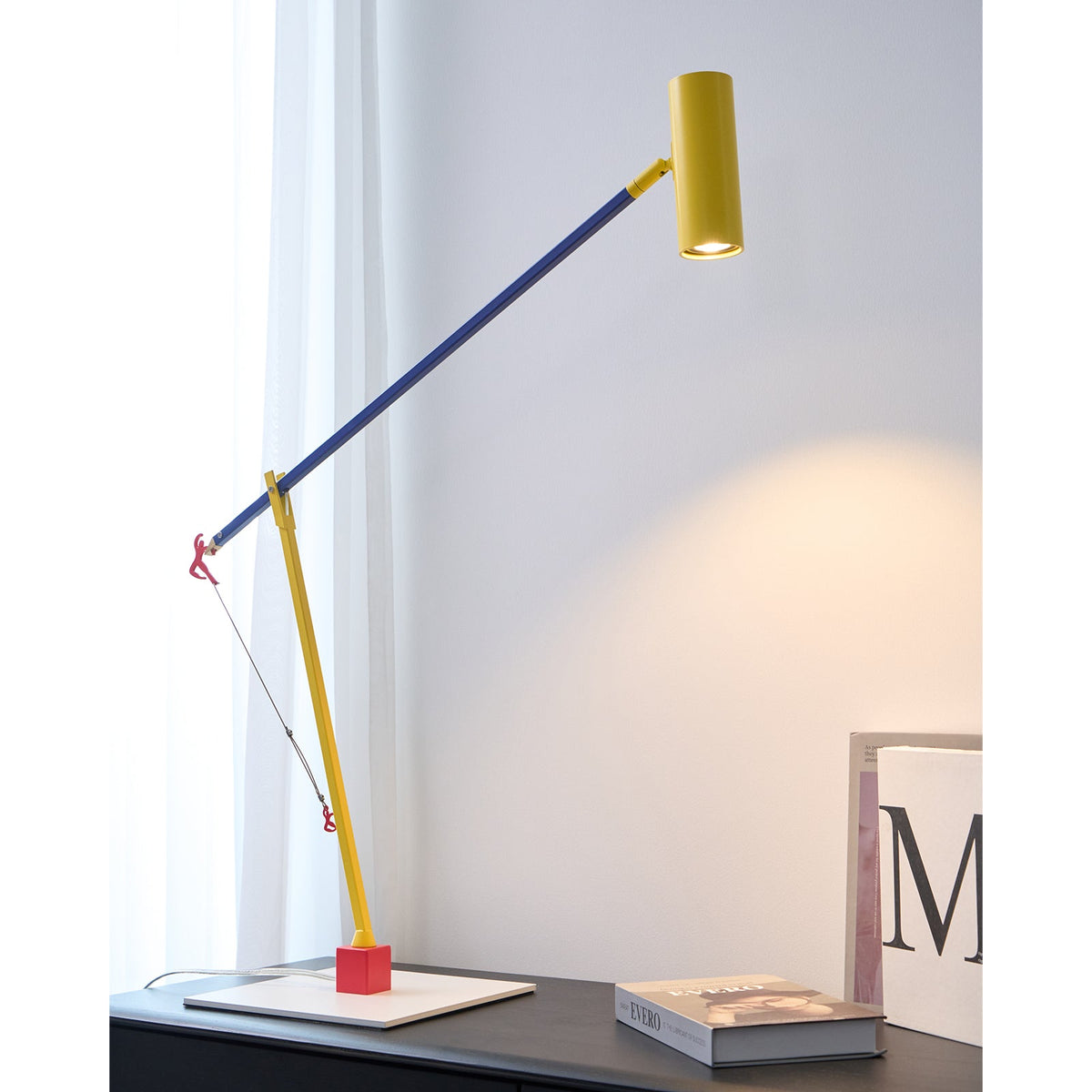 Ettorino Table Lamp – Postmodern Articulated Primary Color Desk Light