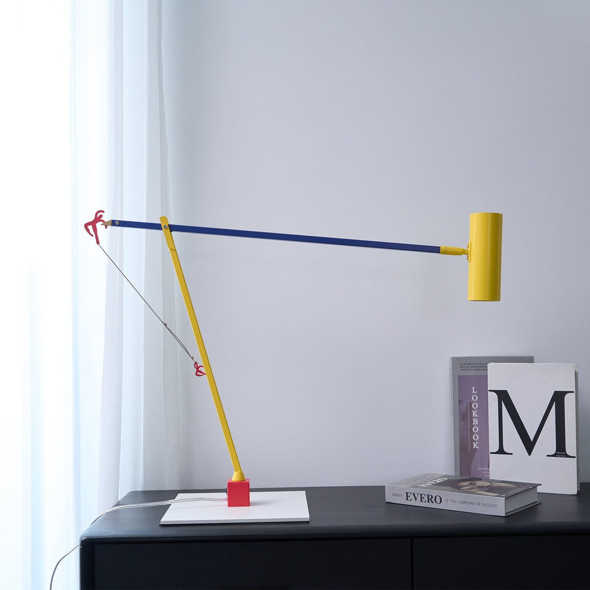 Ettorino Table Lamp – Postmodern Articulated Primary Color Desk Light