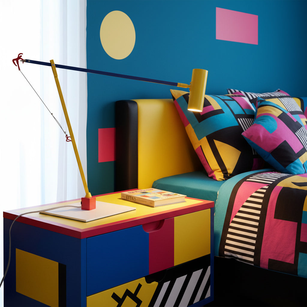 Ettorino Table Lamp – Postmodern Articulated Primary Color Desk Light