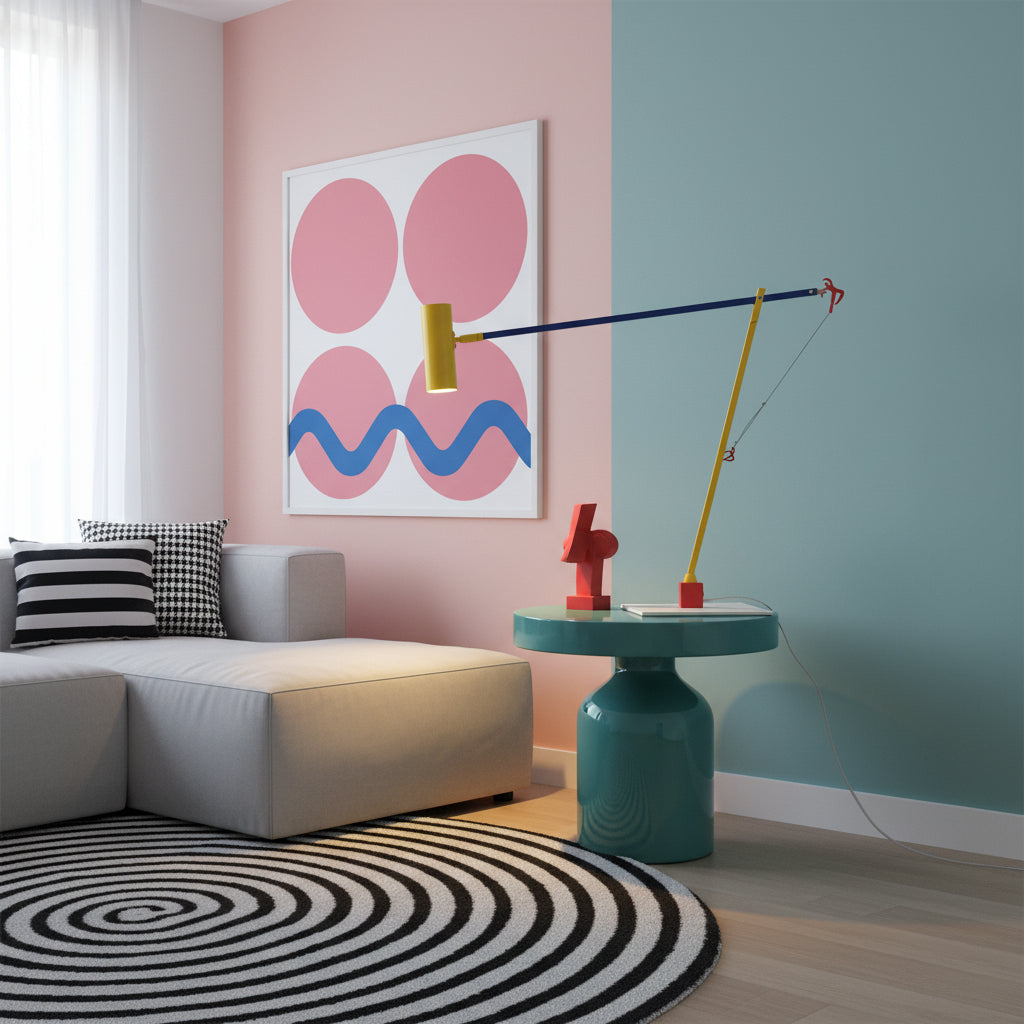 Ettorino Table Lamp – Postmodern Articulated Primary Color Desk Light