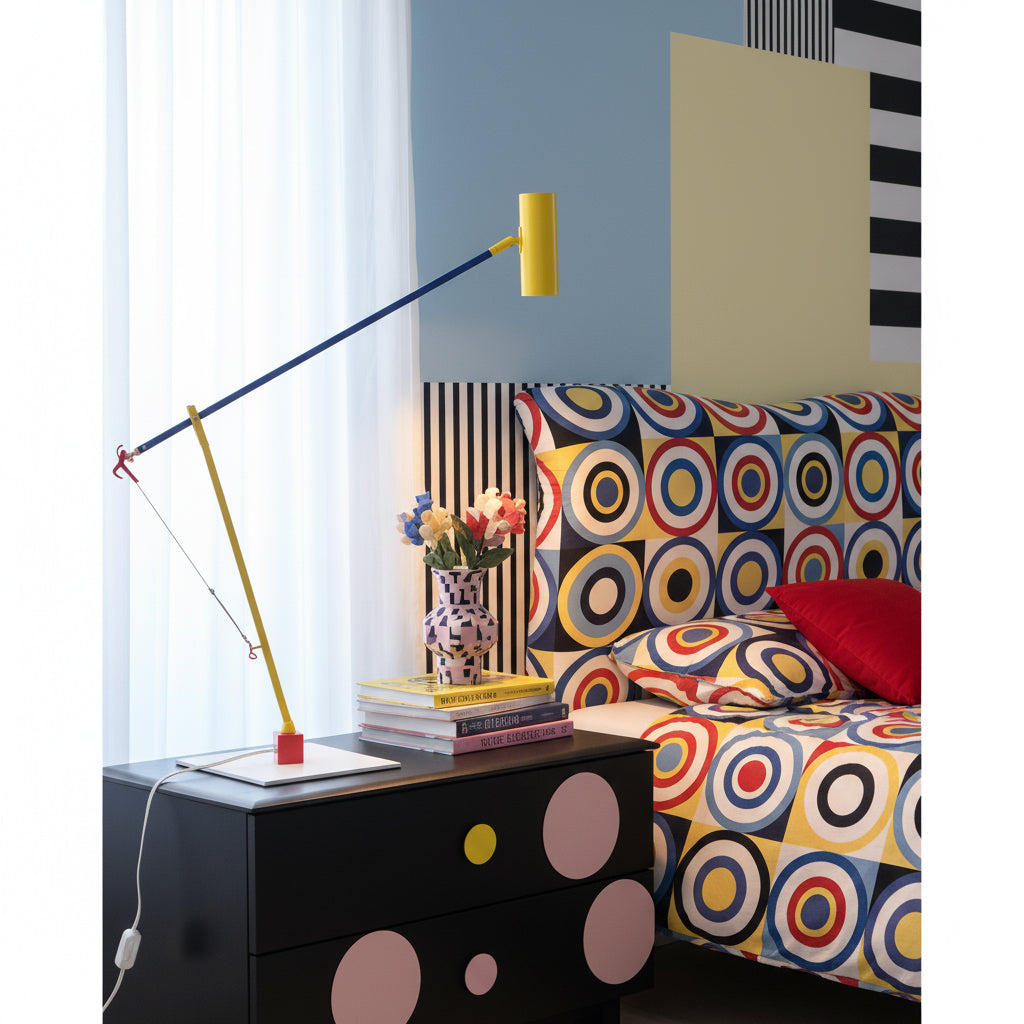 Ettorino Table Lamp – Postmodern Articulated Primary Color Desk Light