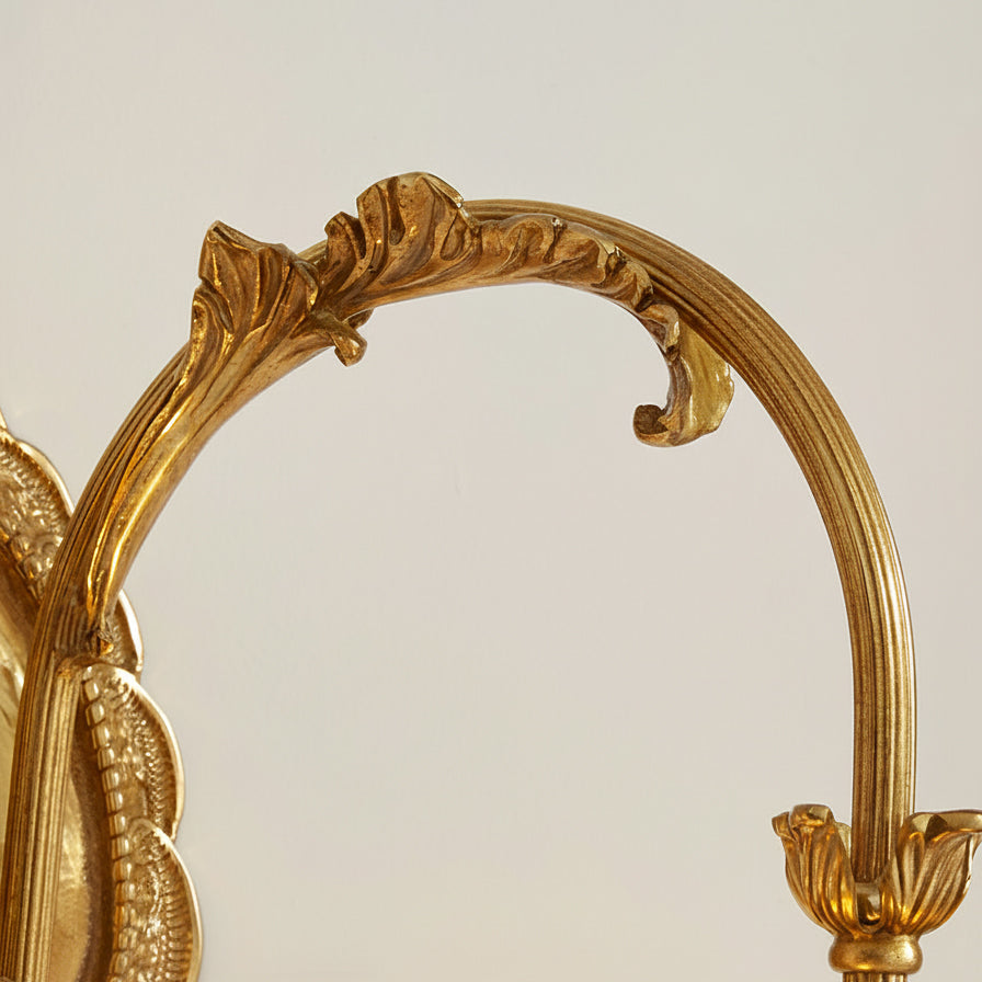 Evangeline Brass Wall Lamp – French Provincial Crystal Sconce