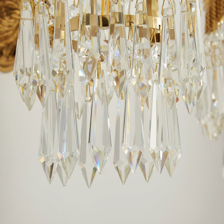 Evangeline Brass Wall Lamp – French Provincial Crystal Sconce