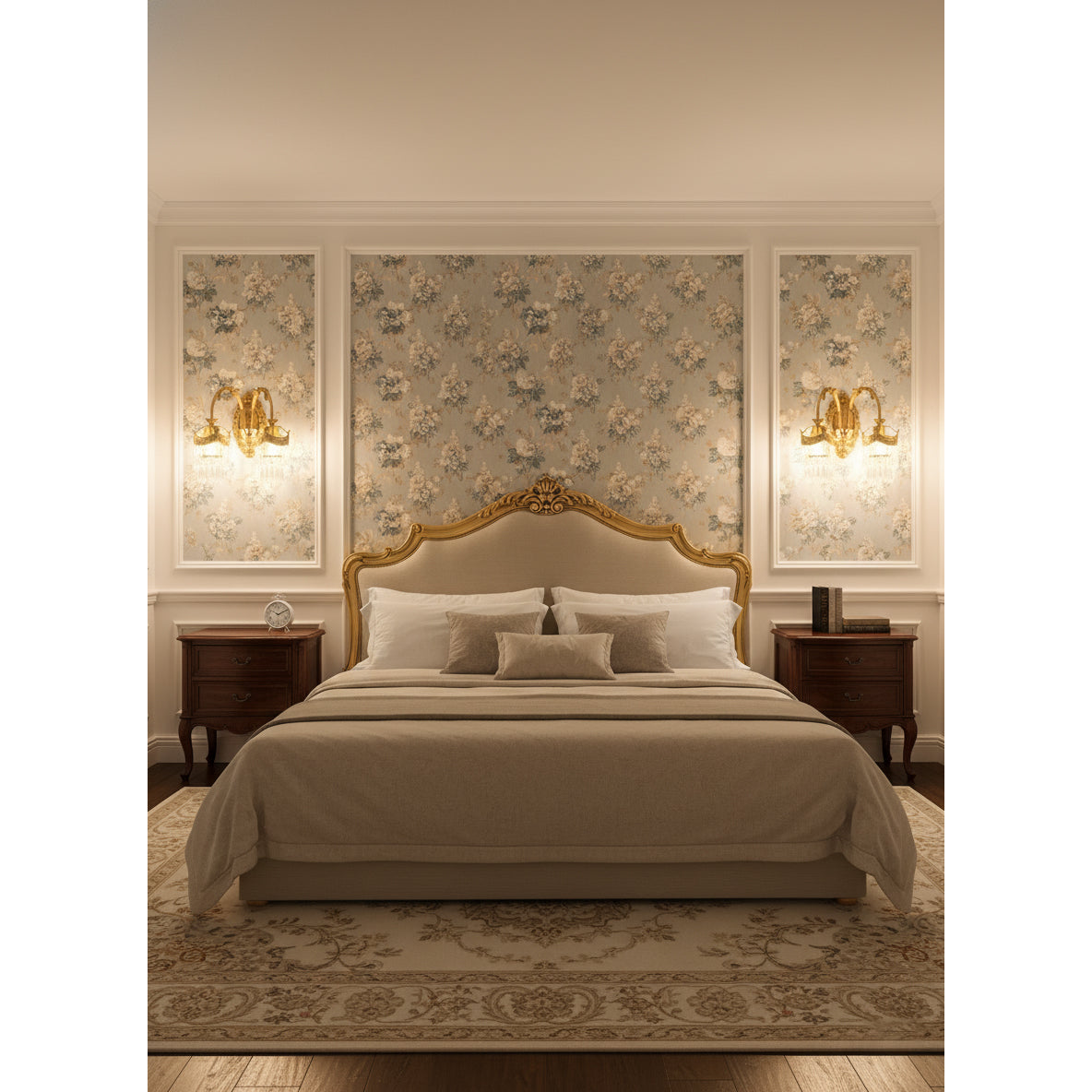 Evangeline Brass Wall Lamp – French Provincial Crystal Sconce