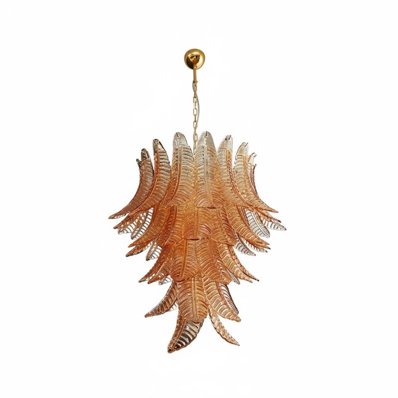 Felci Glass Chandelier – Organic Cascading Glass Leaf Ceiling Light