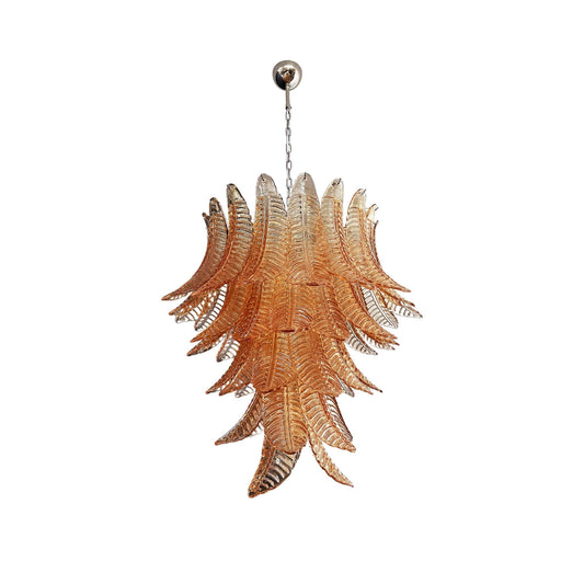 Felci Glass Chandelier – Organic Cascading Glass Leaf Ceiling Light