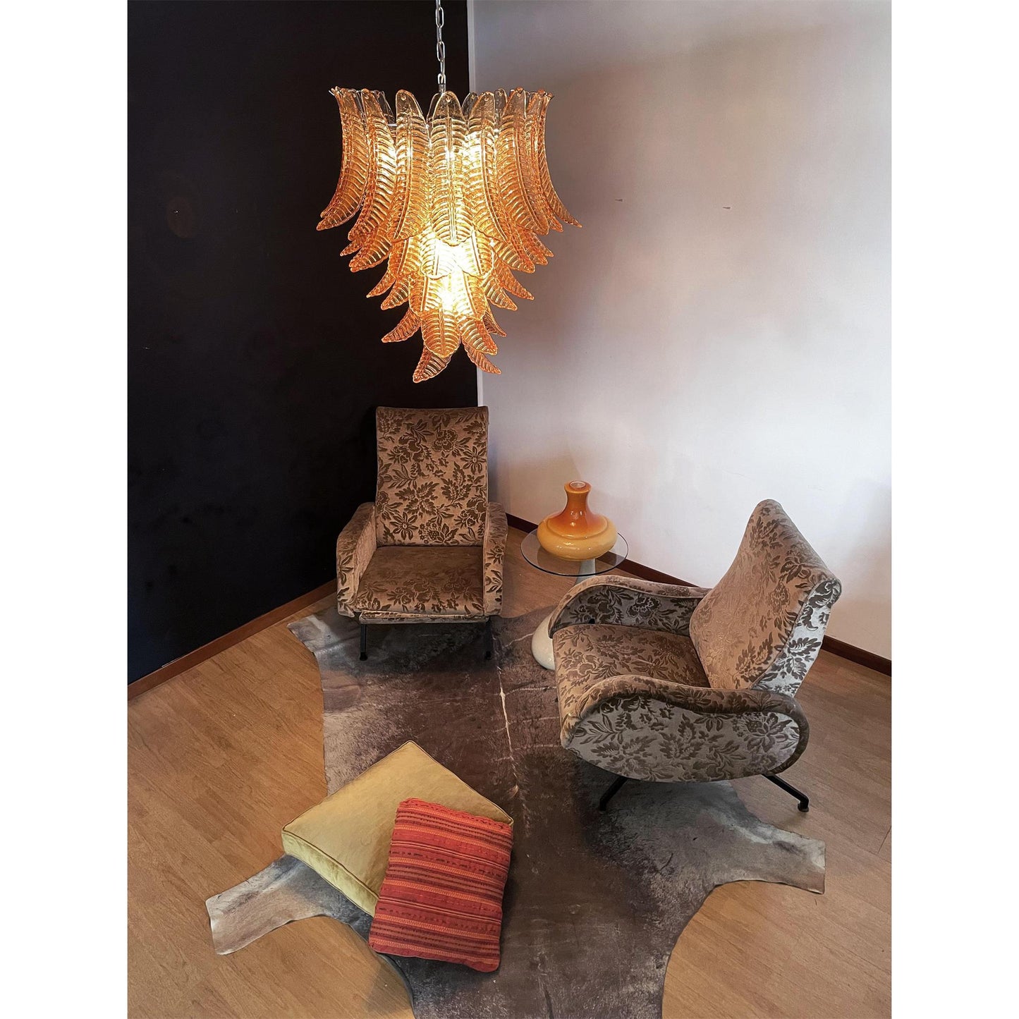 Felci Glass Chandelier – Organic Cascading Glass Leaf Ceiling Light