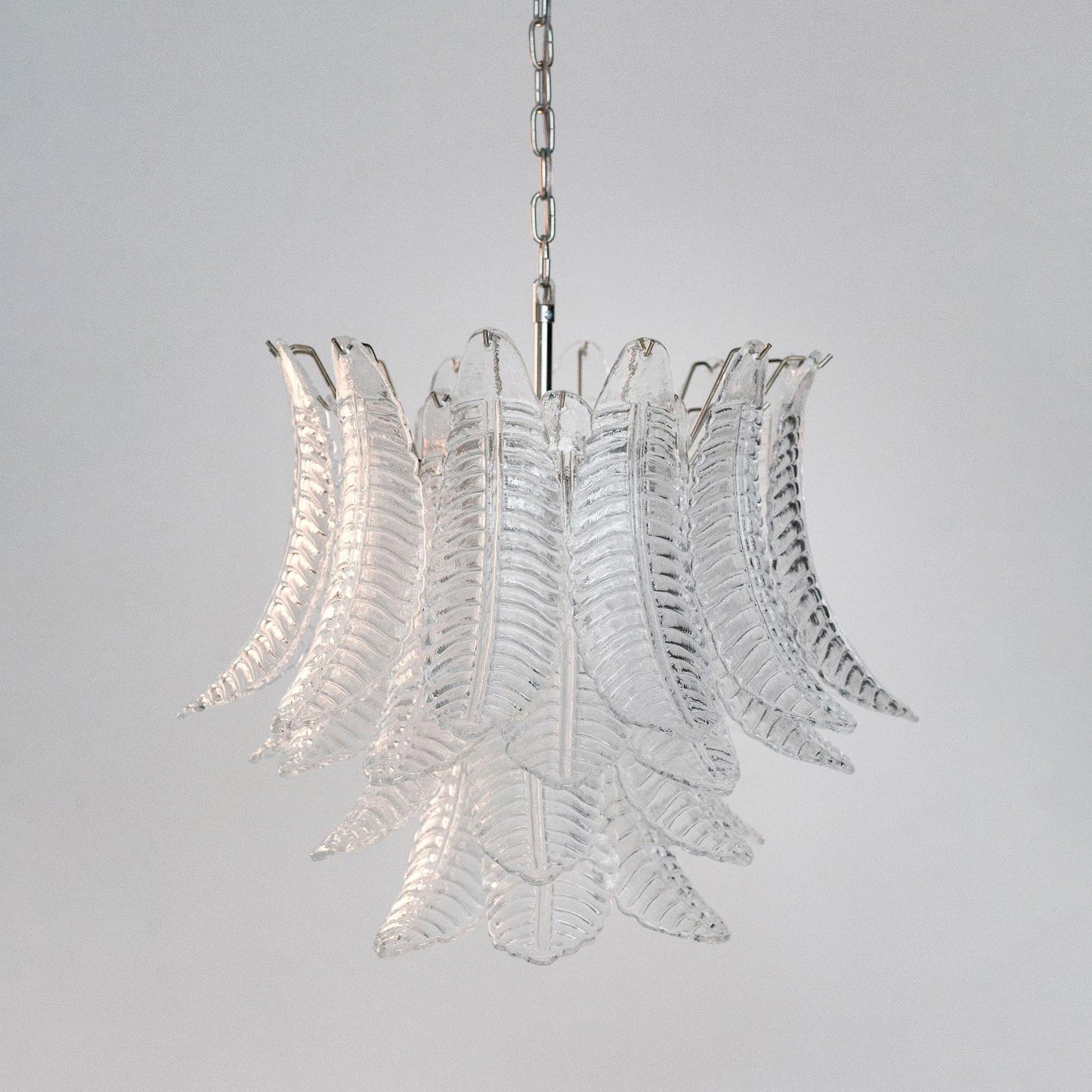 Felci Glass Chandelier – Organic Cascading Glass Leaf Ceiling Light