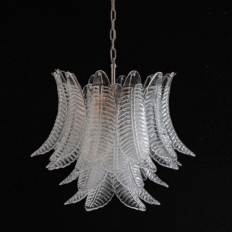 Felci Glass Chandelier – Organic Cascading Glass Leaf Ceiling Light