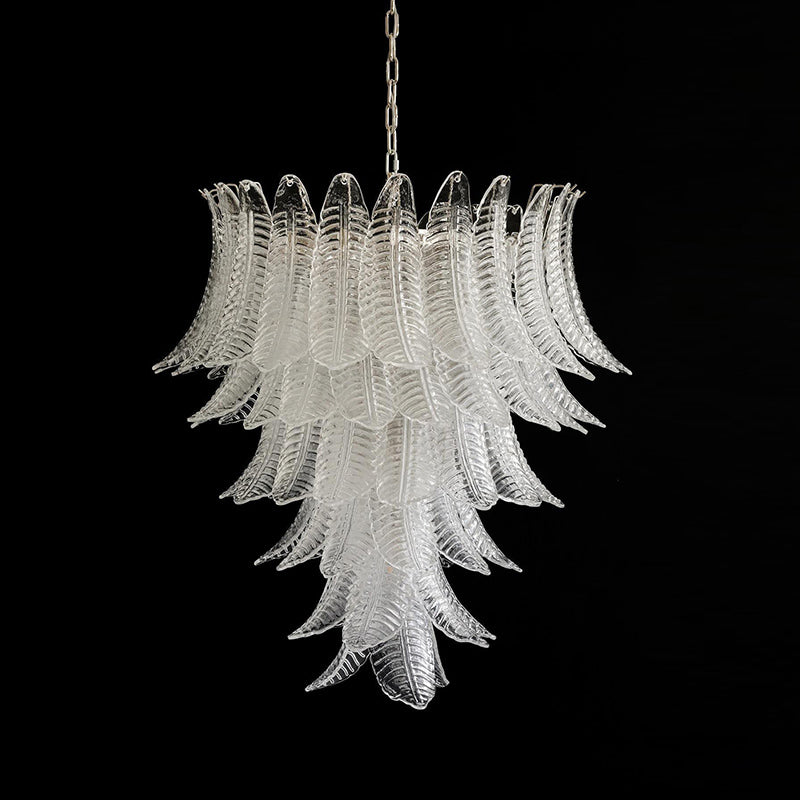 Felci Glass Chandelier – Organic Cascading Glass Leaf Ceiling Light