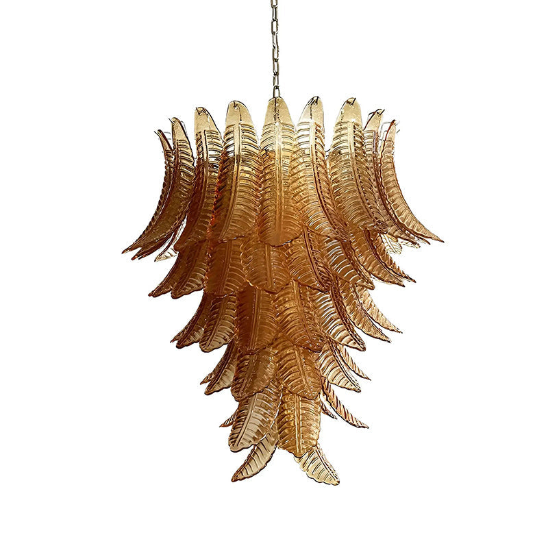 Felci Glass Chandelier – Organic Cascading Glass Leaf Ceiling Light