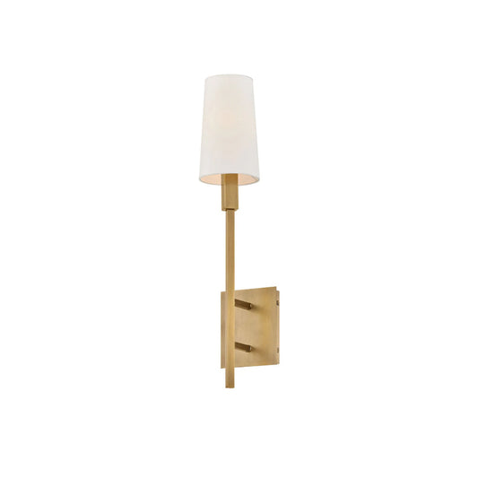 Fenwick Wall Lamp – Brass & Fabric Column Wall Sconce