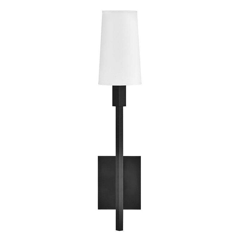 Fenwick Wall Lamp – Brass & Fabric Column Wall Sconce