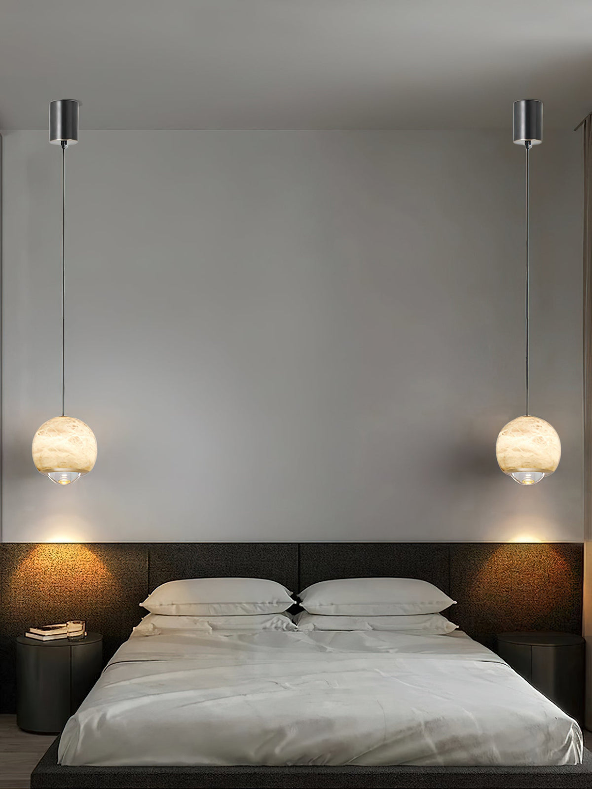 Ferox Alabaster Pendant Light – Natural Spanish Stone & Brass LED Hanging Light