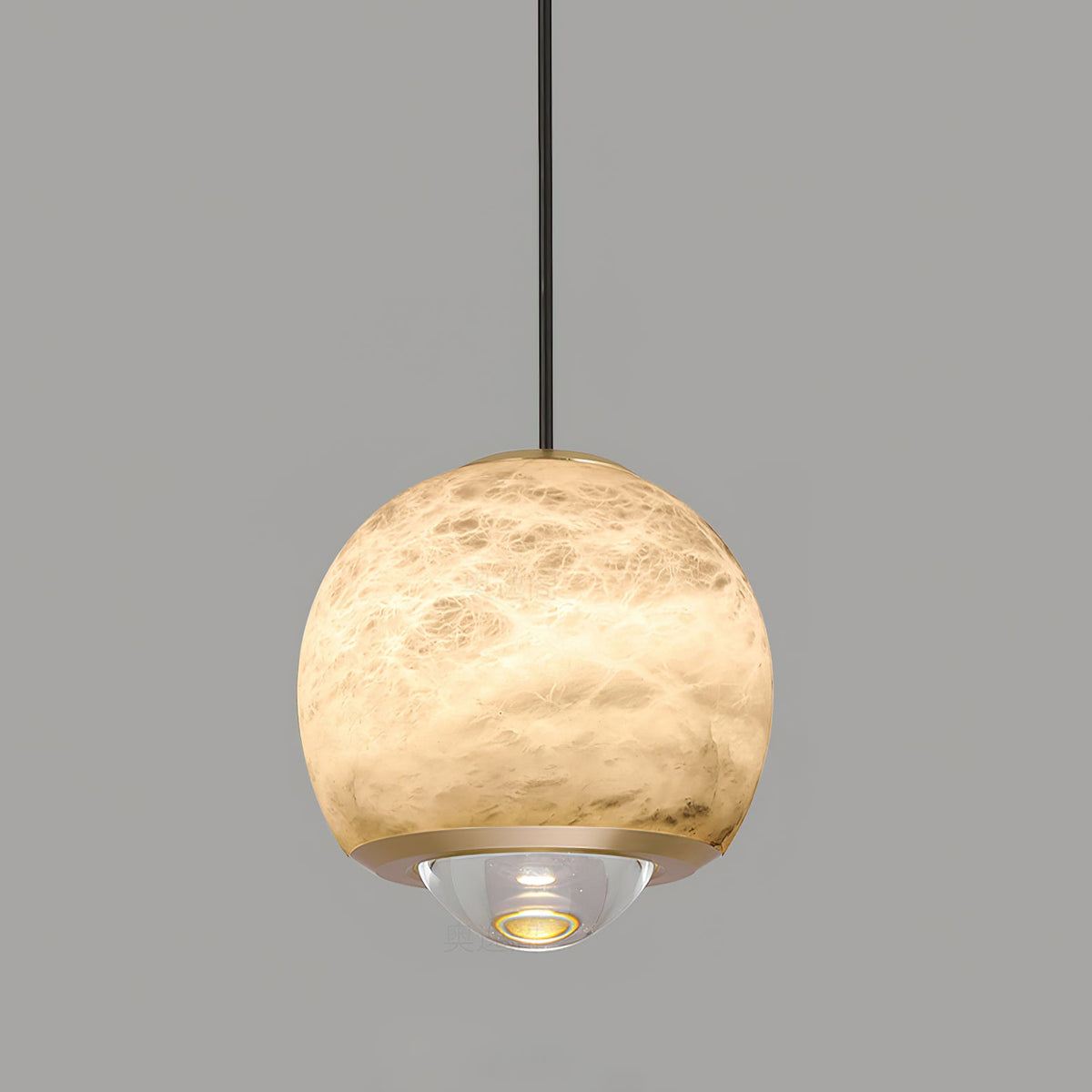 Ferox Alabaster Pendant Light – Natural Spanish Stone & Brass LED Hanging Light