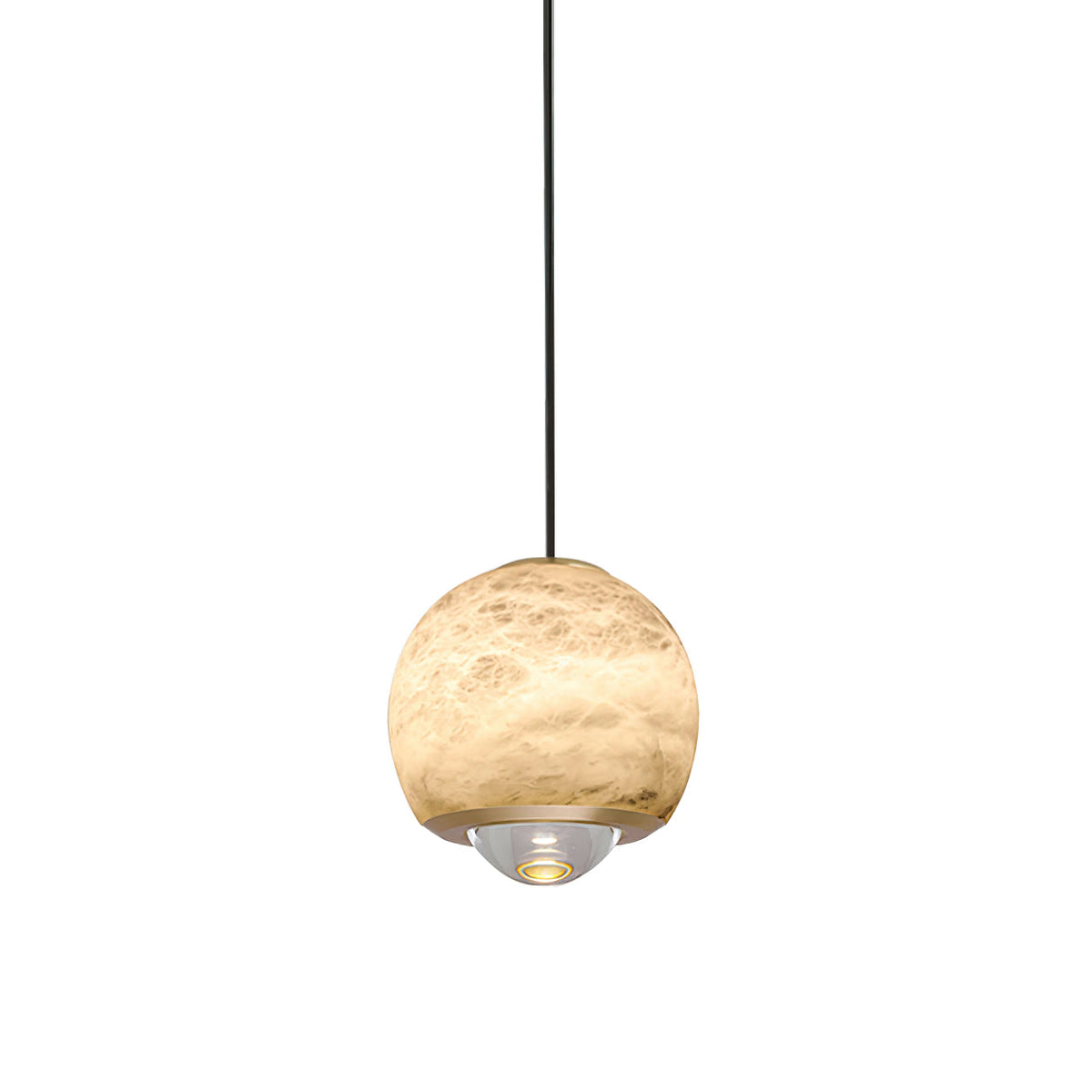 Ferox Alabaster Pendant Light – Natural Spanish Stone & Brass LED Hanging Light