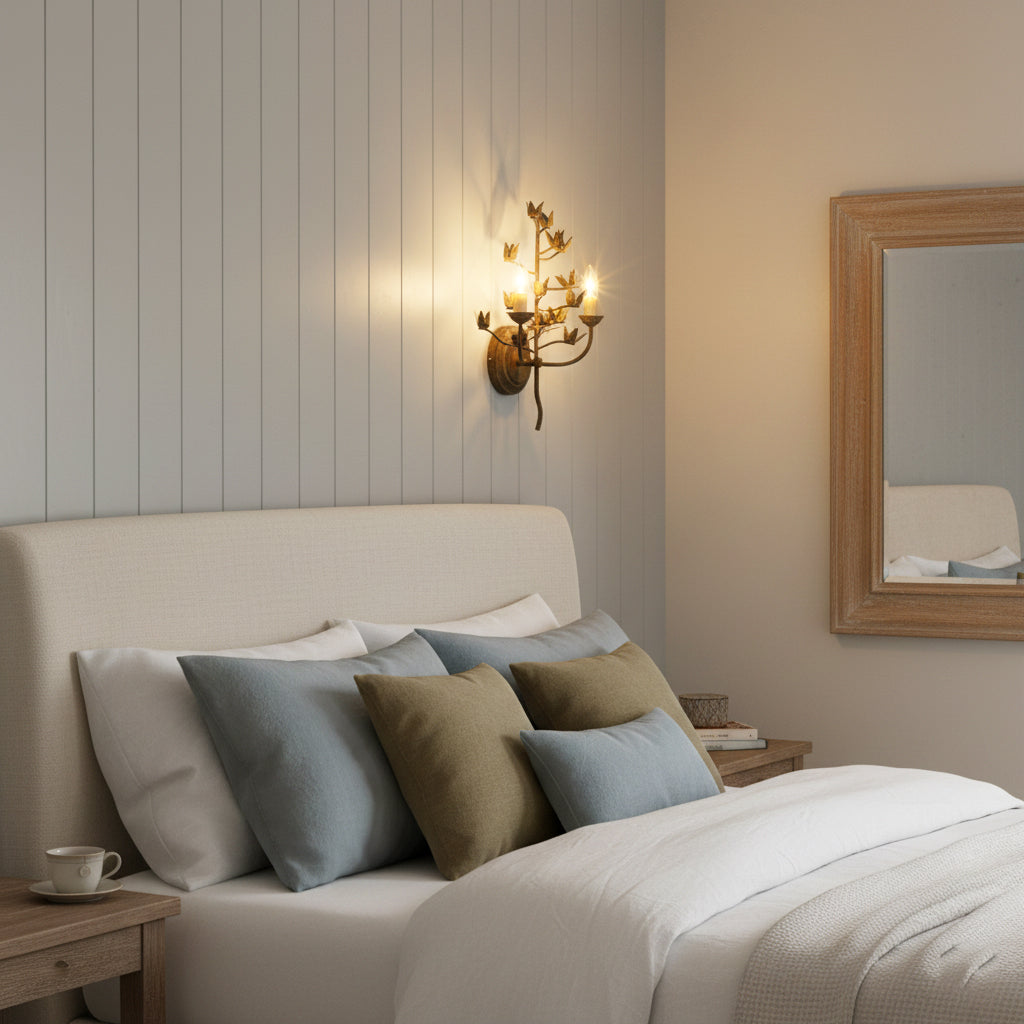Ferroarte Branch Wall Lamp – Rust Iron Botanical Wall Sconce