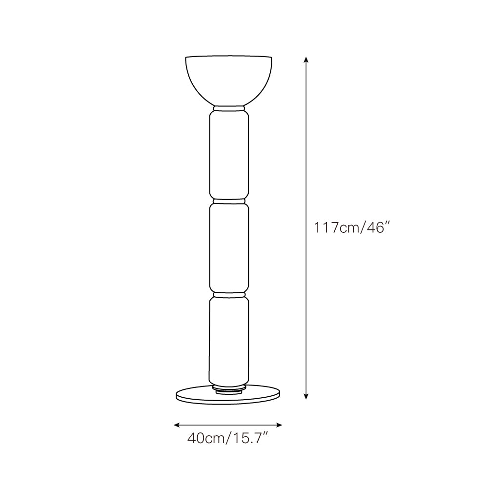 Ficupala Floor Lamp – Postmodern Art Deco Wood Grain Glass Standing Light