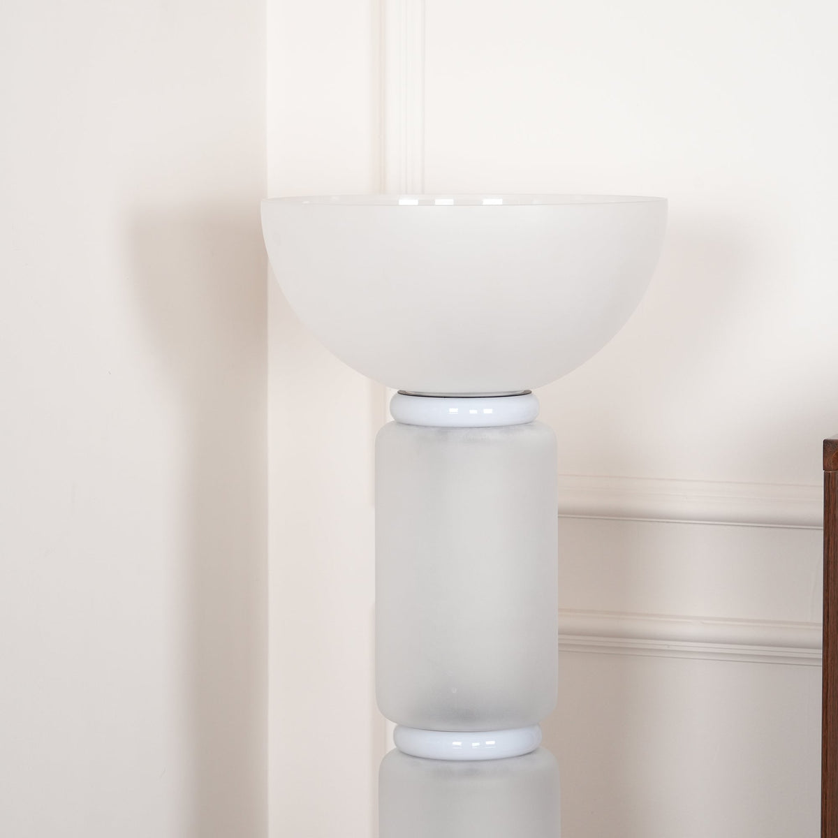 Ficupala Floor Lamp – Postmodern Art Deco Wood Grain Glass Standing Light