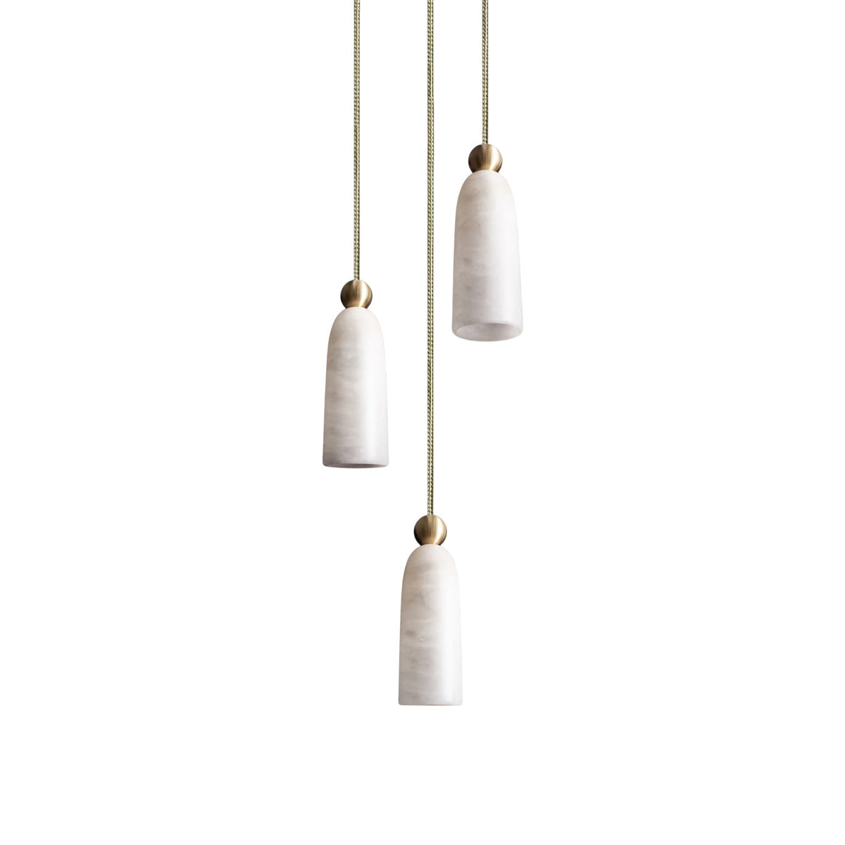 Figure Alabaster Pendant Lamp – Minimalist Brass & Natural Stone Hanging Light