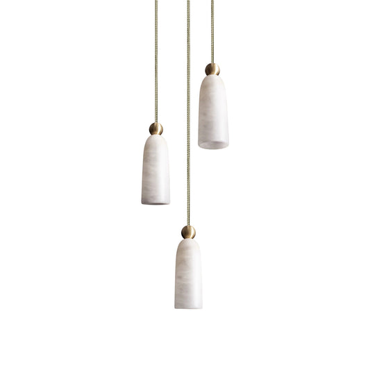 Figure Alabaster Pendant Lamp – Minimalist Brass & Natural Stone Hanging Light