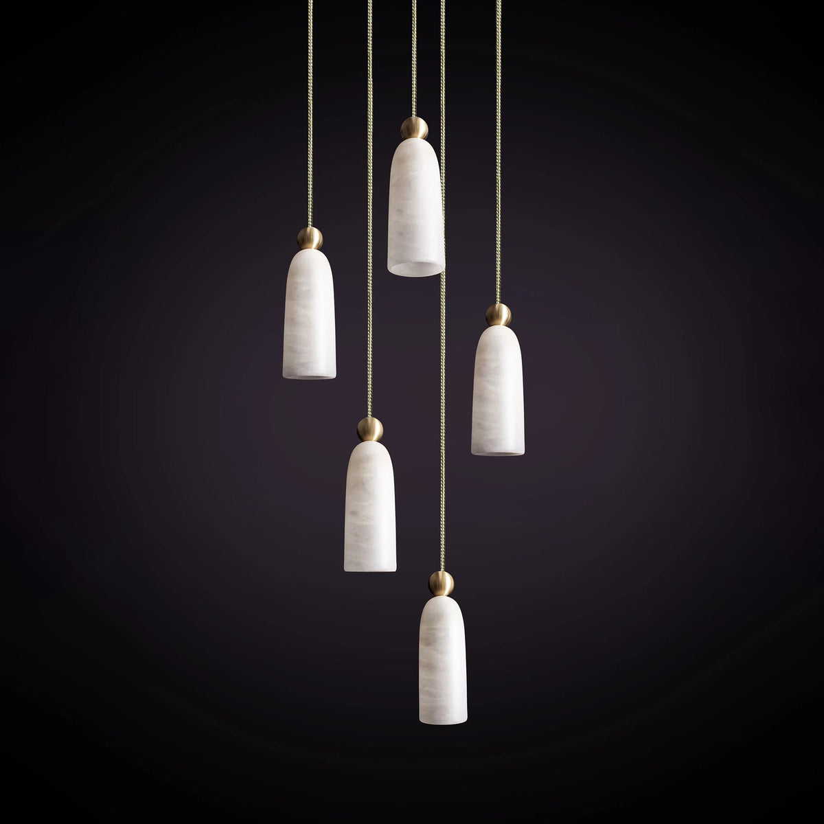 Figure Alabaster Pendant Lamp – Minimalist Brass & Natural Stone Hanging Light