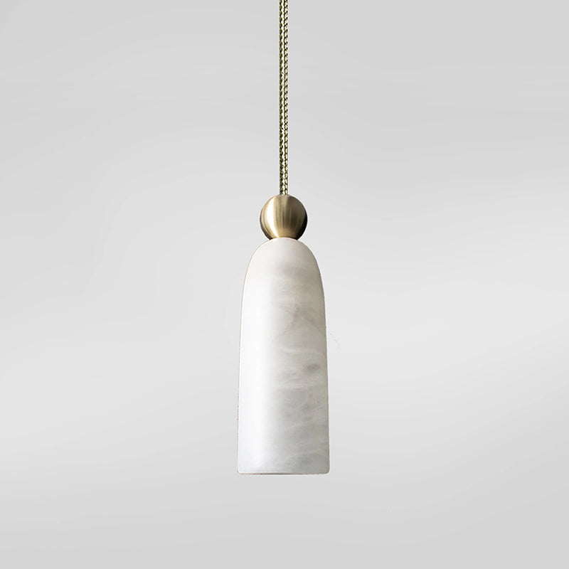 Figure Alabaster Pendant Lamp – Minimalist Brass & Natural Stone Hanging Light