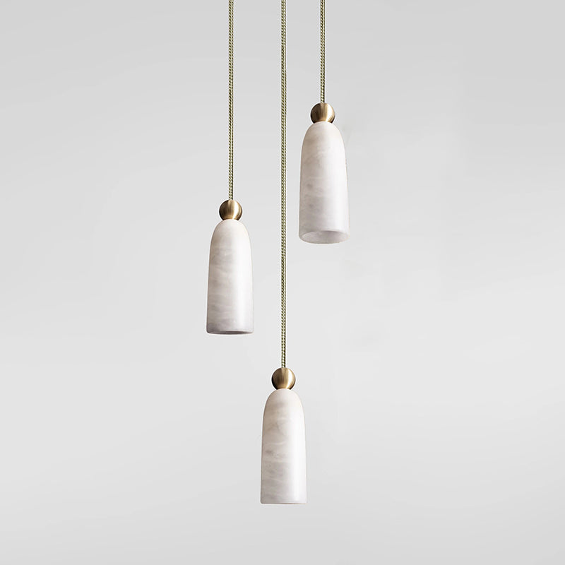 Figure Alabaster Pendant Lamp – Minimalist Brass & Natural Stone Hanging Light