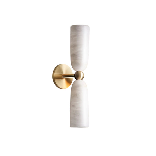 Figure Alabaster Wall Lamp – Minimalist Brass & Natural Stone Wall Sconce