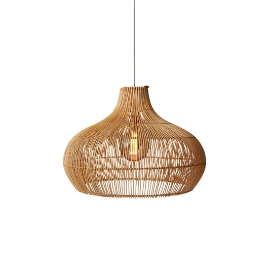 Fijia Rattan Pendant Lamp – Handwoven Coastal Rattan Hanging Light
