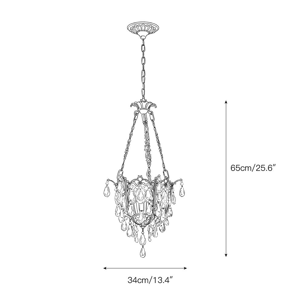 Filegray Crystal Chandelier – Antique Brass & Crystal Statement Ceiling Light