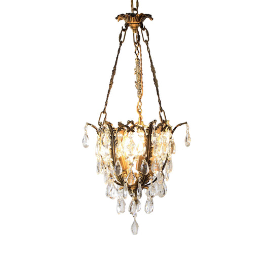 Filegray Crystal Chandelier – Antique Brass & Crystal Statement Ceiling Light