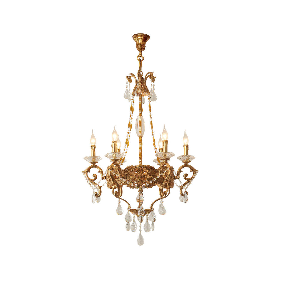 Filmore Chandelier – Luxury Brass & Crystal Statement Ceiling Light