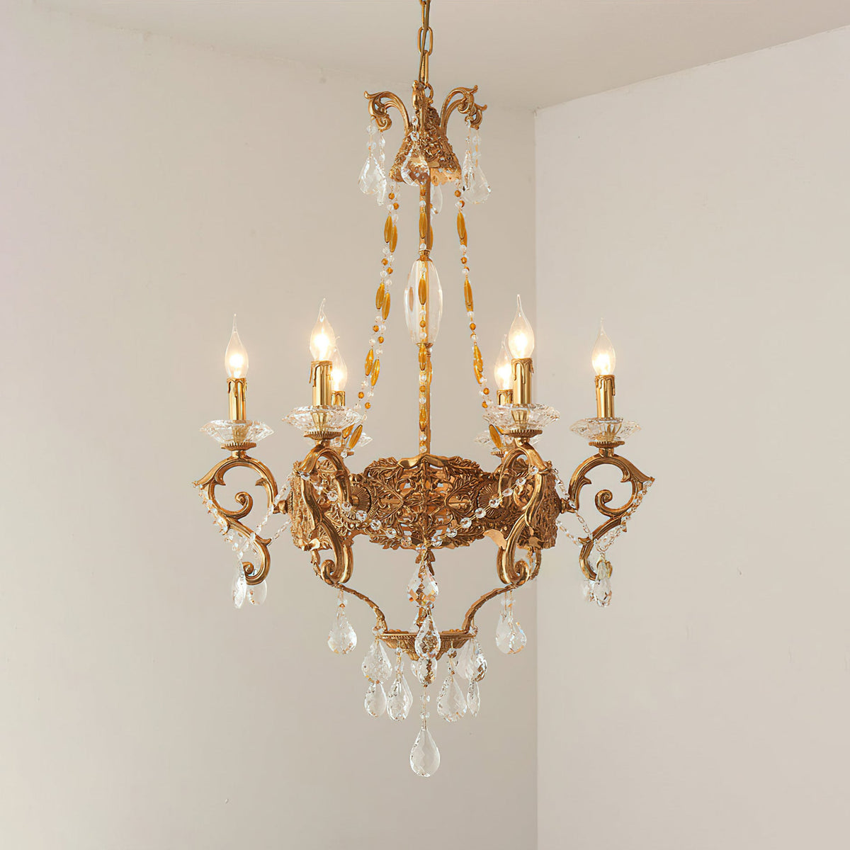 Filmore Chandelier – Luxury Brass & Crystal Statement Ceiling Light