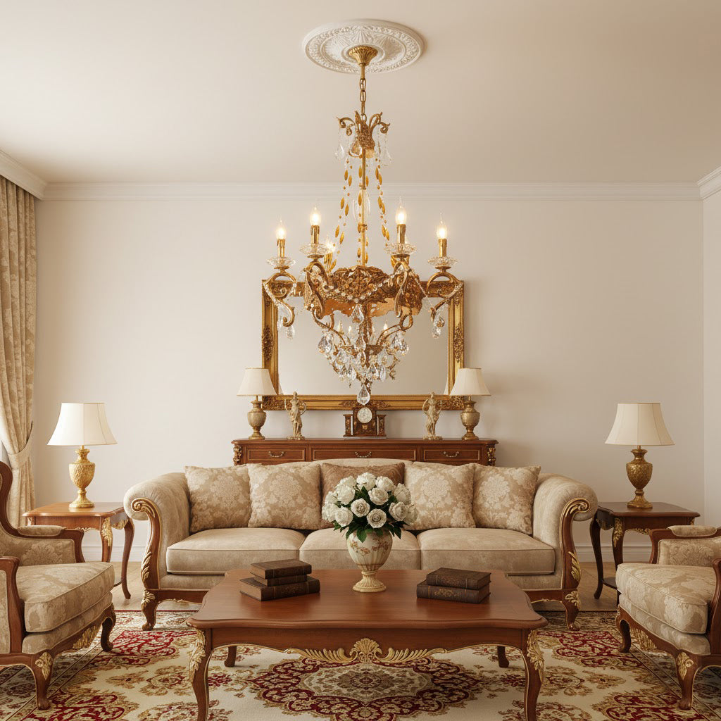 Filmore Chandelier – Luxury Brass & Crystal Statement Ceiling Light
