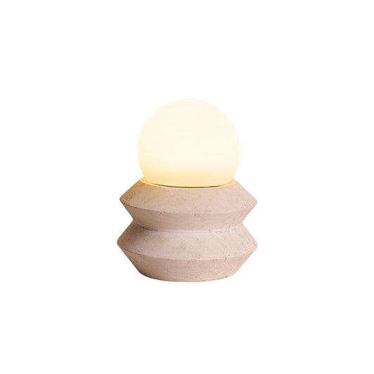 Fin Travertine Table Lamp (Built-in Battery) – Cordless Natural Stone Accent Light
