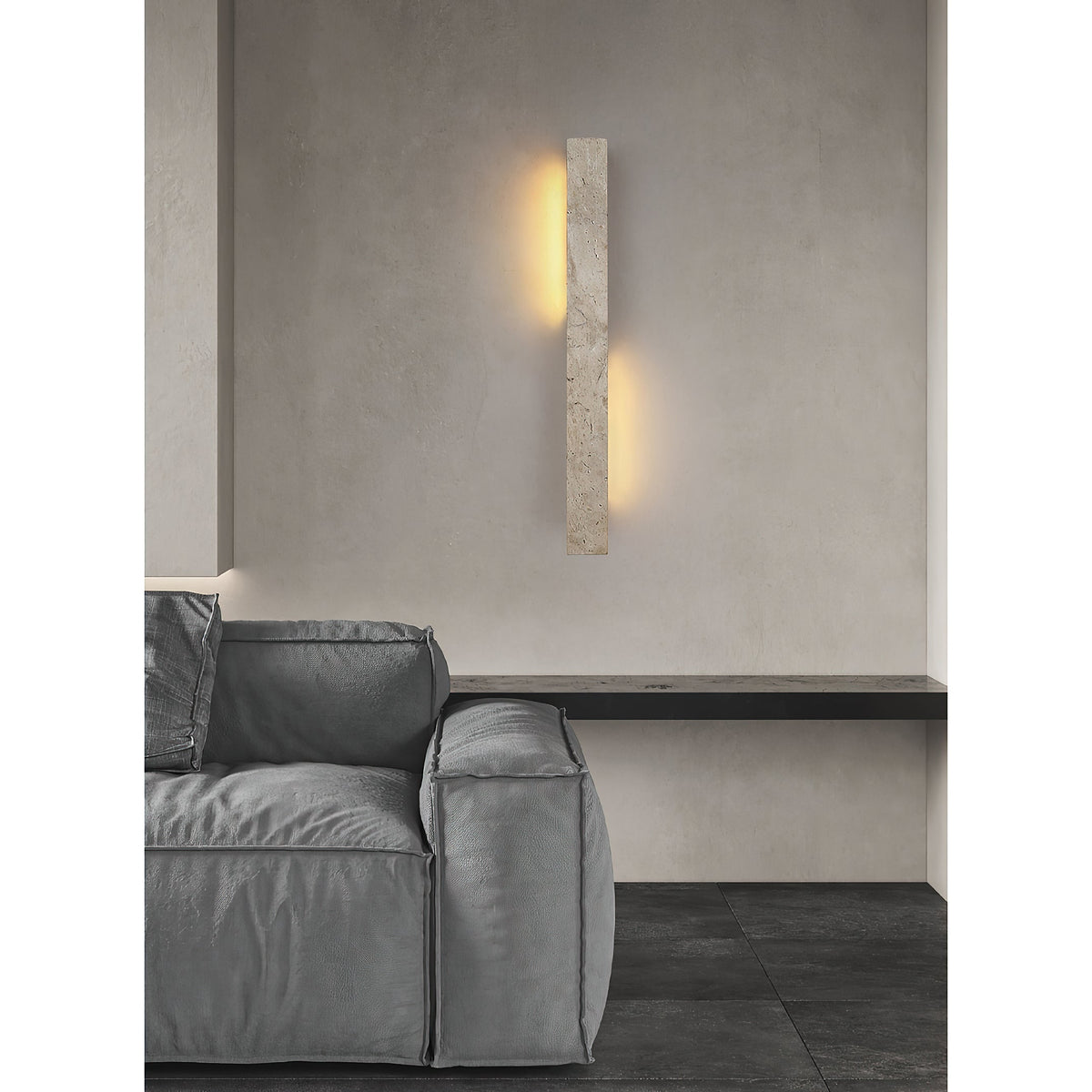 Fini Wall Lamp – Natural Travertine LED Wall Sconce