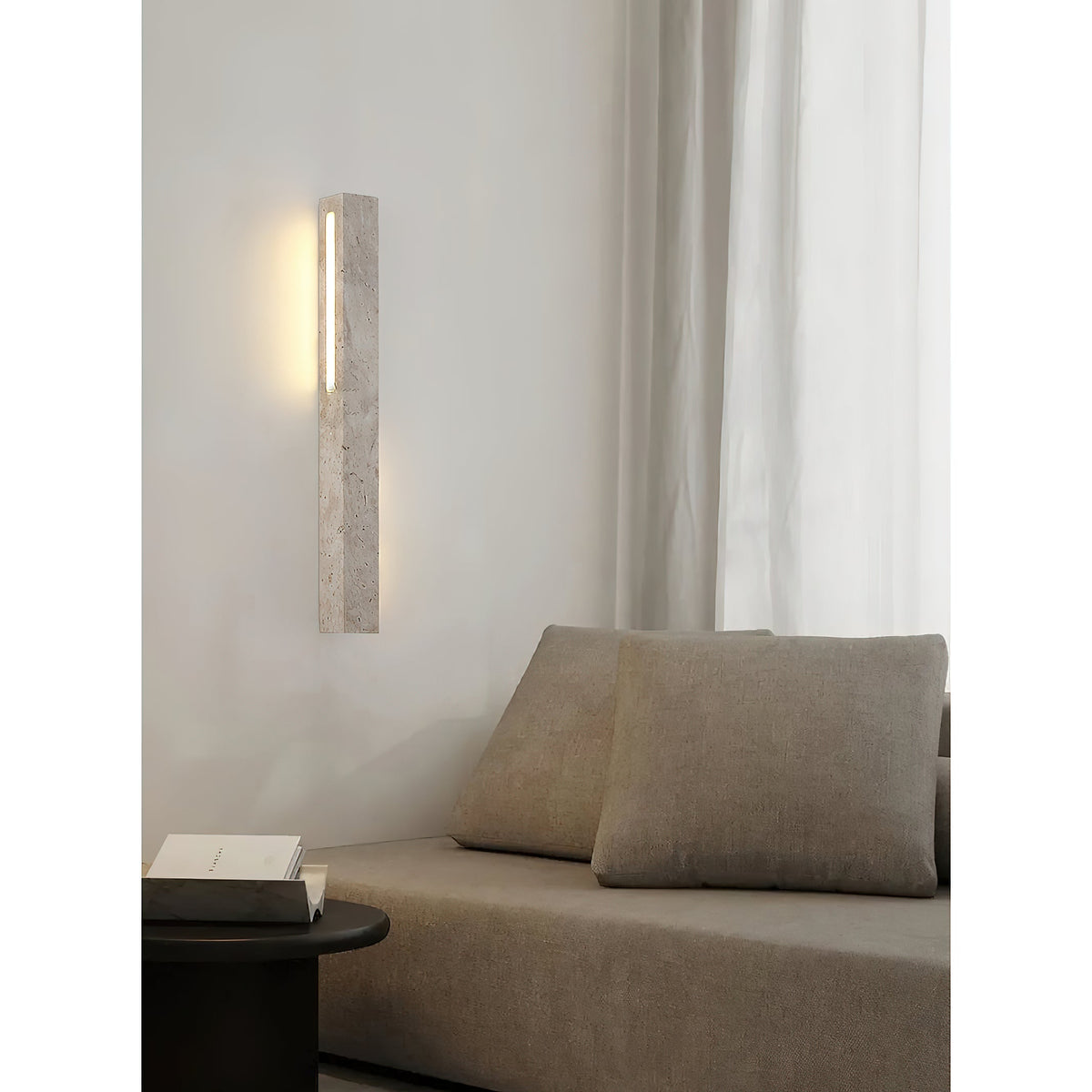 Fini Wall Lamp – Natural Travertine LED Wall Sconce
