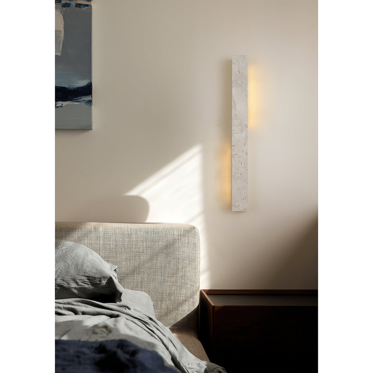 Fini Wall Lamp – Natural Travertine LED Wall Sconce