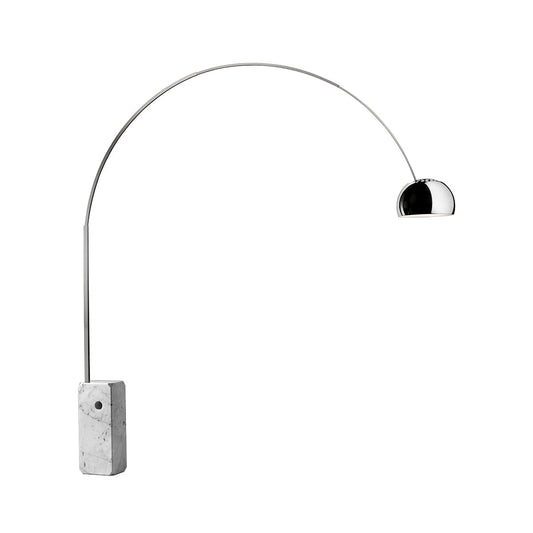 Fishing Marble Floor Lamp - Telescopic Stainless Steel Arc Light with Marble Base