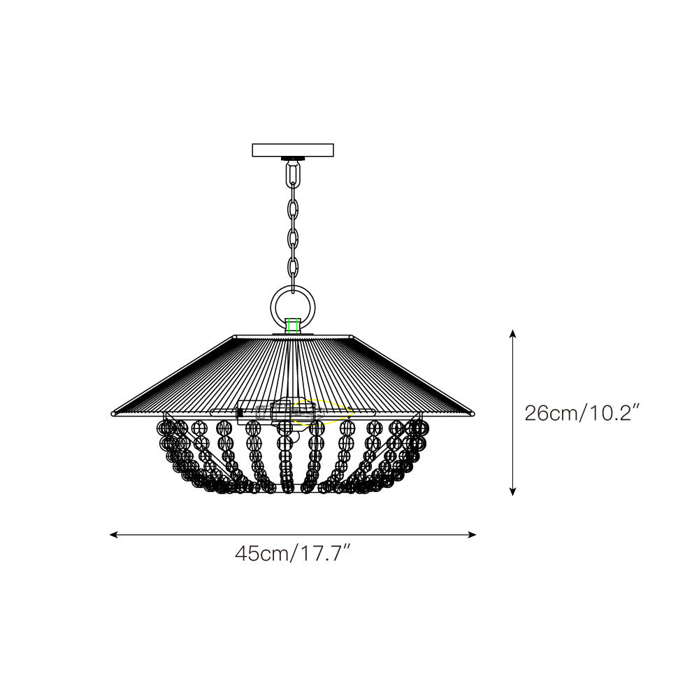Flint Farmhouse Pendant Lamp - Wooden Beaded & Hemp Rope Bowl Pendant