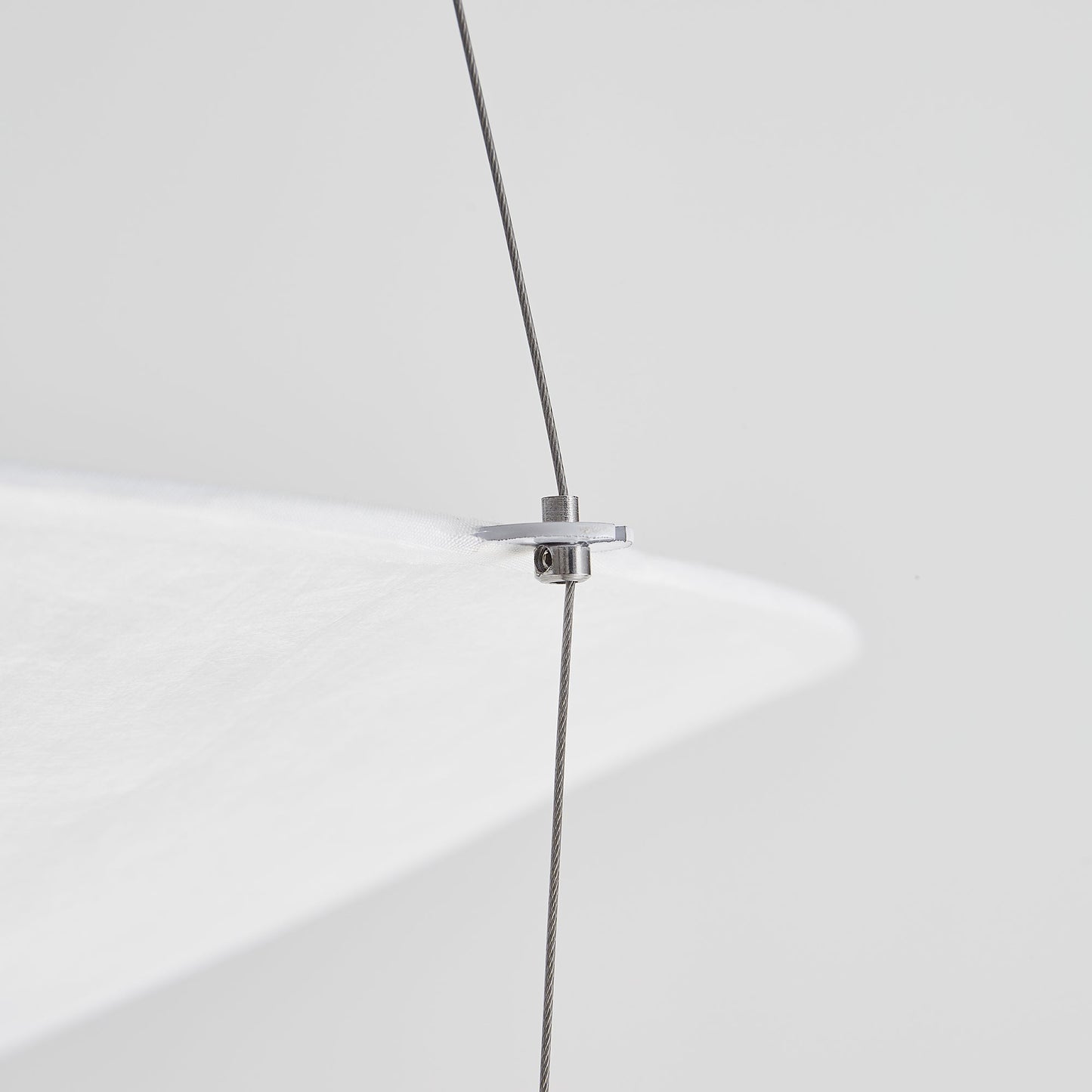 Floating Pendant Light - 1980 Vintage DuPont Paper & Red Counterweight Ring Light