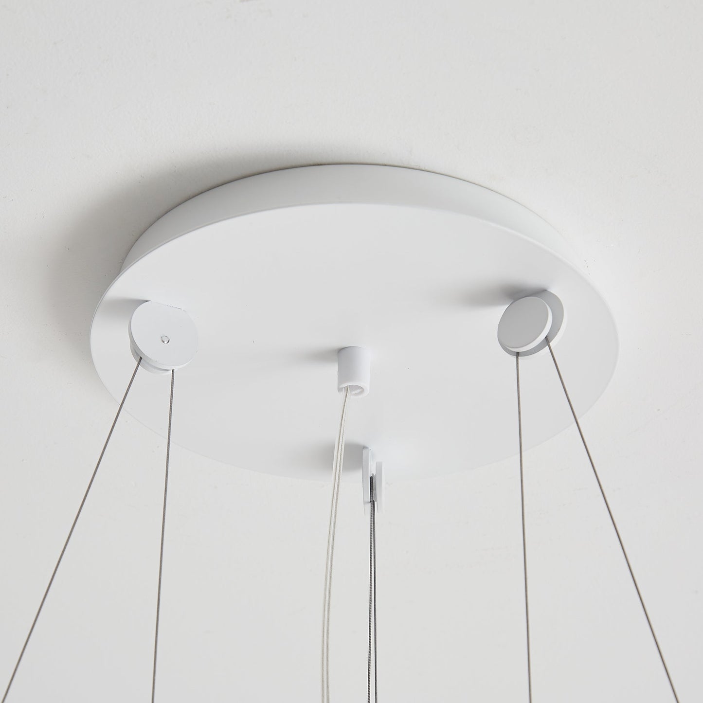 Floating Pendant Light - 1980 Vintage DuPont Paper & Red Counterweight Ring Light