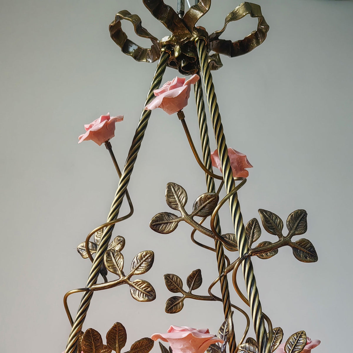 Flora Blossom Chandelier - Antique Bronze Brass & Handcrafted Ceramic Flower Chandelier