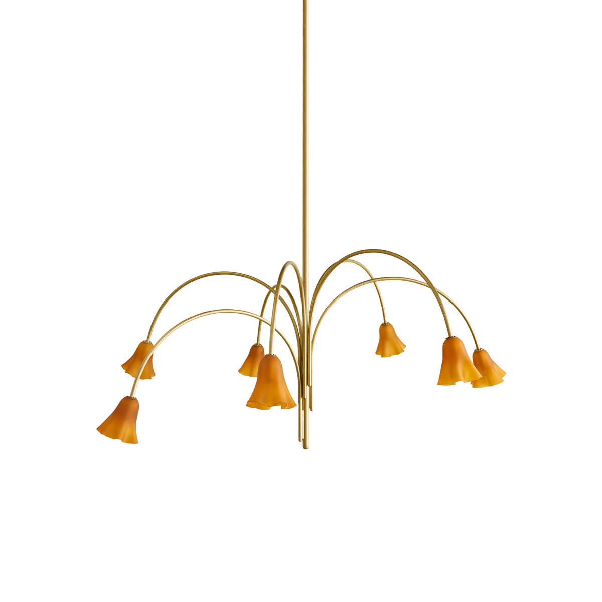 Flora Glass Chandelier - Handcrafted Fused Glass Petal & Brass Chandelier